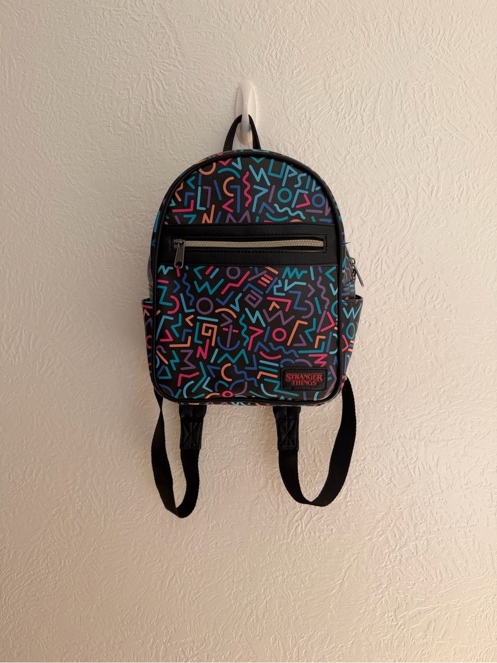 Black Multicolor Mini Backpack